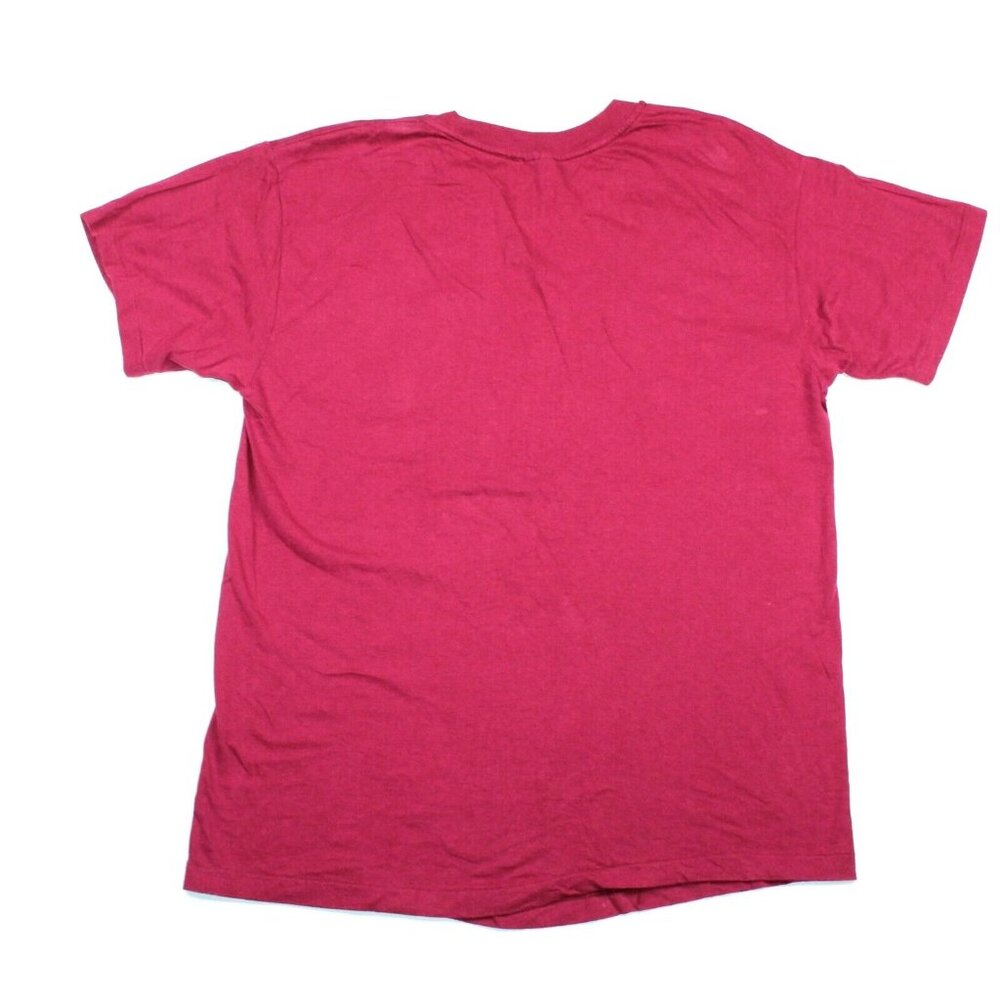 Vintage 80s 90s Hanes Mens Large 42-44 Red Pocket Single Stitch TShirt USA 50/50 - Picture 2 of 8